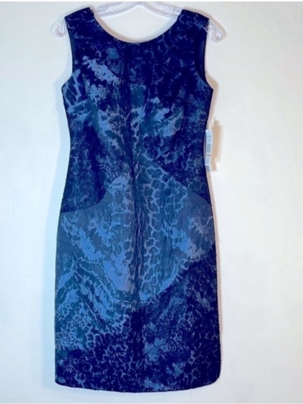 Kay Unger Floral Lace Overlay Jacquard Sheath Dress. 2. NWT.